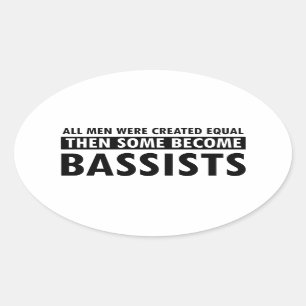 Sticker Ovale Également créée conception de bassistes