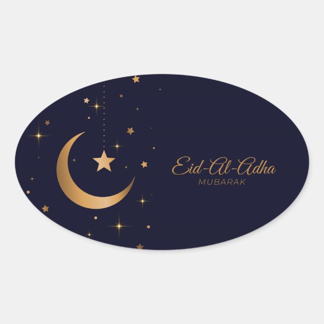 Sticker Ovale Eid-Al-Adha Mubarak (Devant)