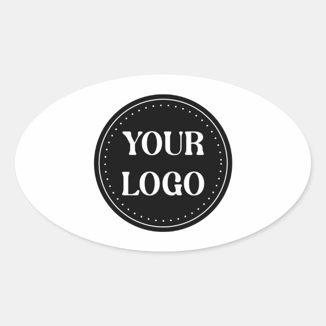 Sticker Ovale élégant, contemporain, poli et personnalisable (Devant)