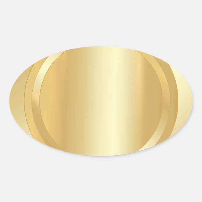 Sticker Ovale Élégant Modèle Faux Gold Glamor Ajouter votre text (Devant)