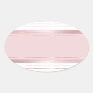 Sticker Ovale Élégant Moderne Or Rose Vierge Modèle Tendance