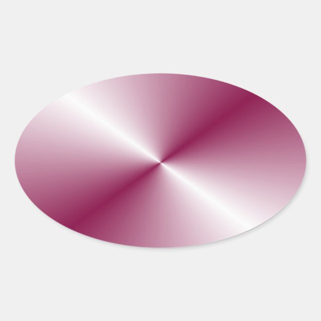 Sticker Ovale Élégant rose violet couleur Modèle blanc personnal (Devant)