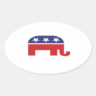 Sticker Ovale Eléphant républicain d'origine
