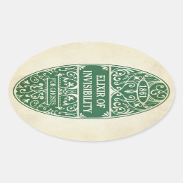 Sticker Ovale Élixir verte d'autocollant de breuvage magique
