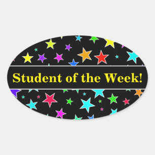 Sticker Ovale Éloge d'étudiant + Amusement, profil sous