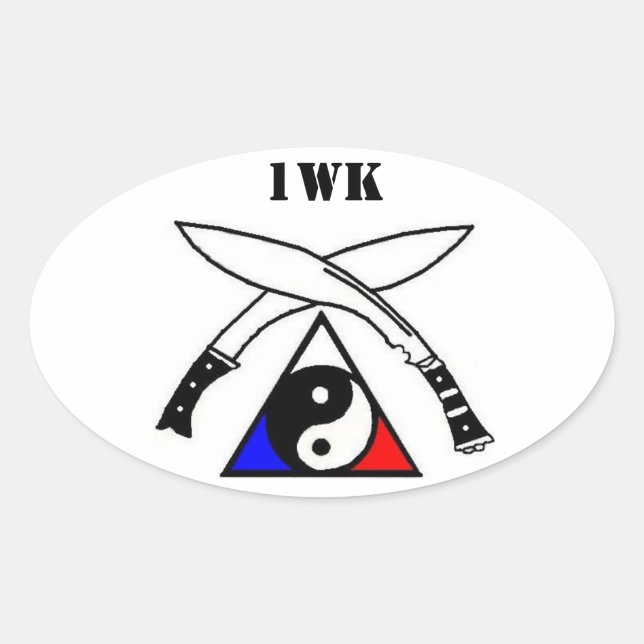 Sticker Ovale Emblème d'une association mondiale de karaté (Devant)