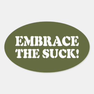 STICKER OVALE EMBRASSEZ LE SUCK !
