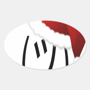 Sticker Ovale emoji de shrug de noël
