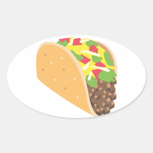 Sticker Ovale emoji taco