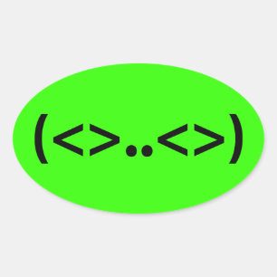 Sticker Ovale Emoticon japonais ALIEN