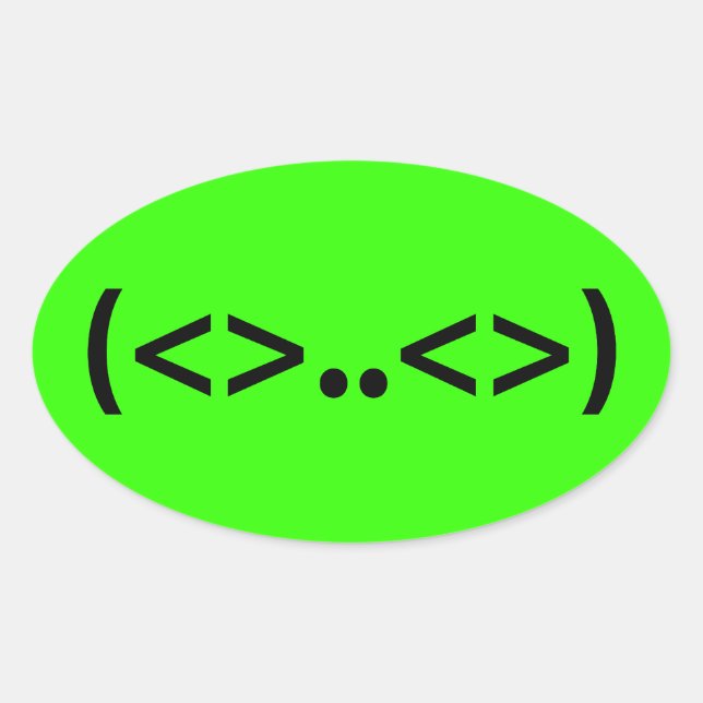 Sticker Ovale Emoticon japonais ALIEN (Devant)