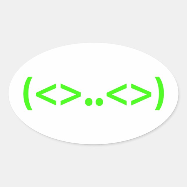 Sticker Ovale Emoticon japonais ALIEN (Devant)