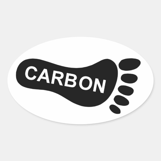 Sticker Ovale Empreinte carbone (Devant)