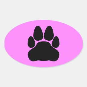 Sticker Ovale Empreinte de patte de chat noir