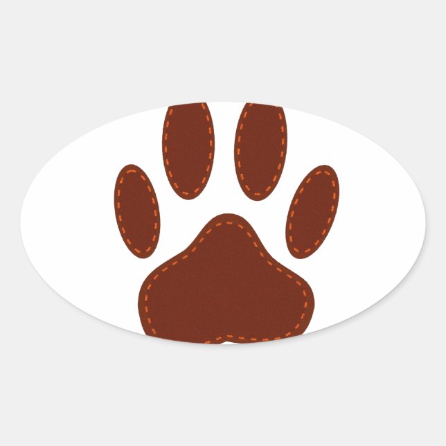Sticker Ovale Empreinte de patte de chien à pattes (Devant)