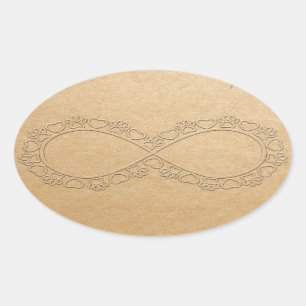 Sticker Ovale Empreinte de patte de chien d'amour infini