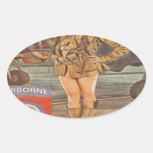 Sticker Ovale Enrôlez dans le quatre-vingt-deuxième aéroport