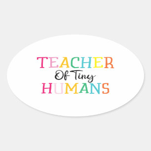 STICKER OVALE ENSEIGNANT DE PETITS HUMAINS