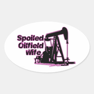 Sticker Ovale Épouse de gisement de pétrole corrompue par rose