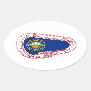Sticker Ovale Escalade du drapeau du New Hampshire