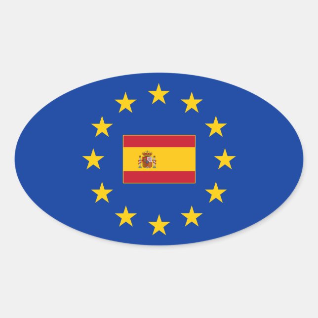 Sticker ovale Espagne Union européenne (Devant)