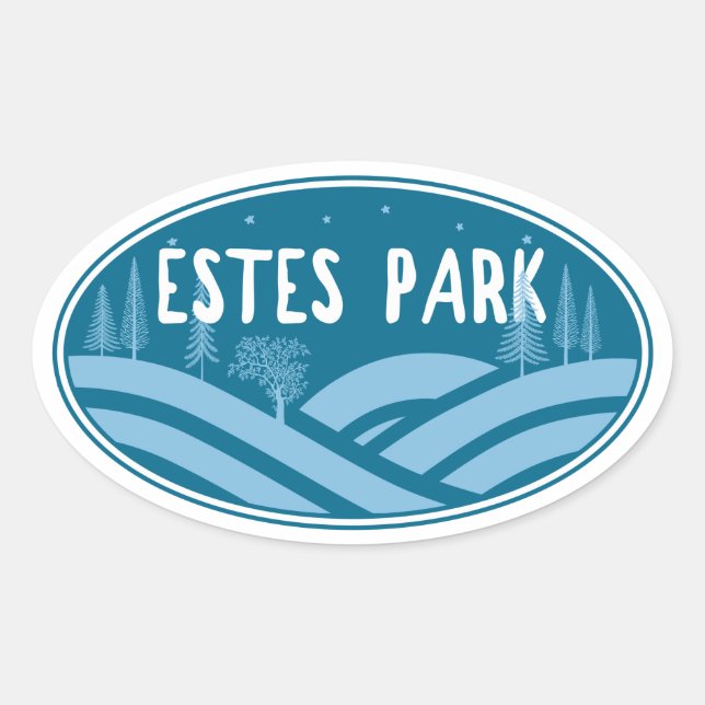 Sticker Ovale Estes Park Colorado Extérieur (Devant)