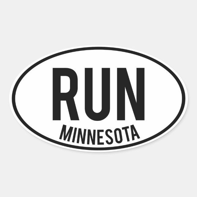 Sticker Ovale EXÉCUTER le minnesota (Devant)