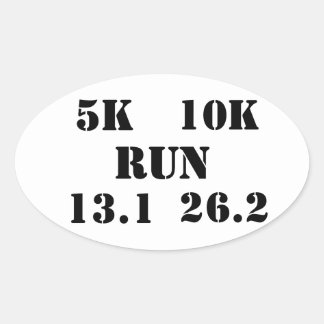 Sticker Ovale EXÉCUTION : 5k, 10k, 13.1, cycle d'exécution 26.2