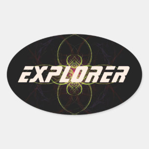 Sticker Ovale Explorateur spatial Par Alexandra Cook aka Linanda