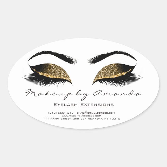 Sticker Ovale Eyelash Extension Ronde Maquillage Artiste Beauté  (Devant)