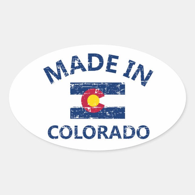 Sticker Ovale Fabriqué dans le Colorado (Devant)