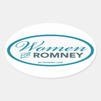 Sticker Ovale Femmes Pour Mitt Romney 2012 (Sticker Oval Blanc)