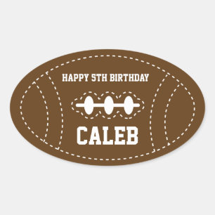 Sticker Ovale Fête d'anniversaire de bébé football cousue mignon