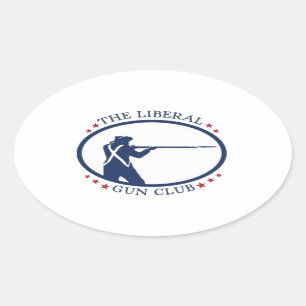 Sticker Ovale Feuille ovale d'autocollant de club libéral d'arme