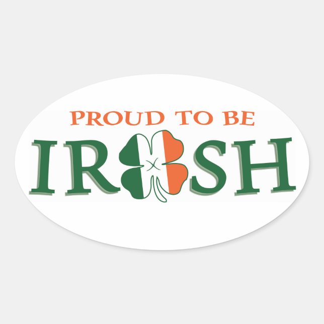 Sticker Ovale Fier d'être irlandais (Devant)