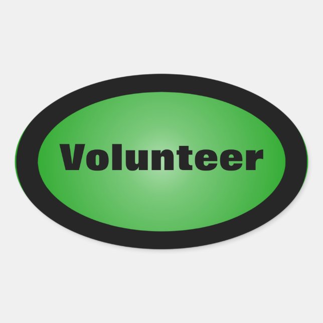 Sticker Ovale Fier d'être un bénévole dévoué (Devant)