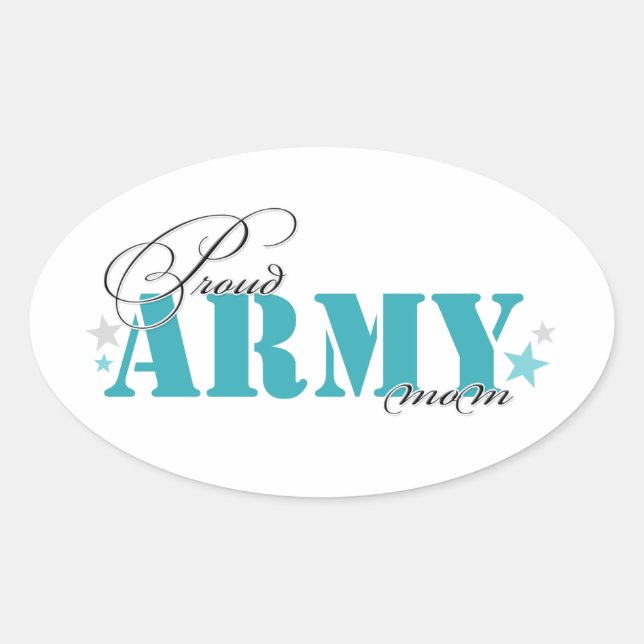 Sticker Ovale Fière maman de l'armée (Devant)