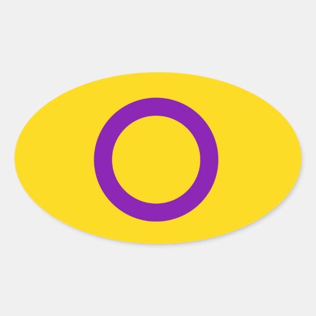 STICKER OVALE FIERTÉ INTERSEXE (Devant)