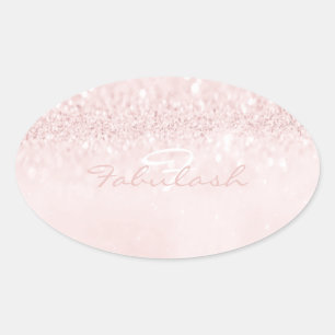 Sticker Ovale Fille Monogramme Parties scintillant étincelante r