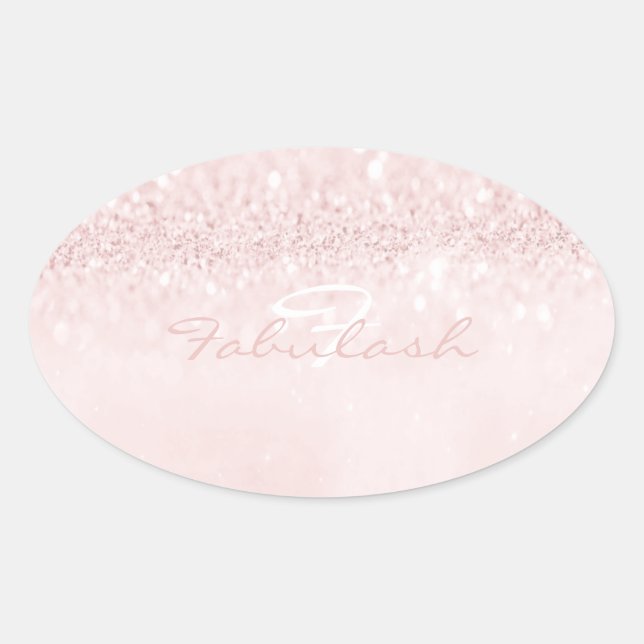 Sticker Ovale Fille Monogramme Parties scintillant étincelante r (Devant)