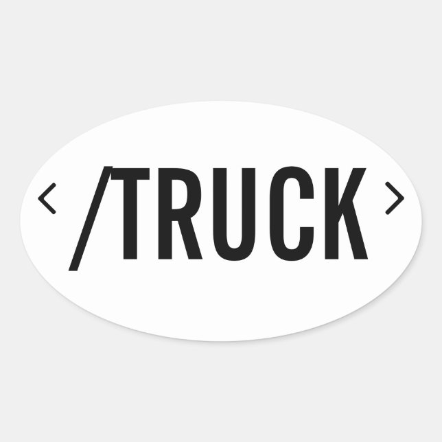 Sticker Ovale Fin/retour du camion, style HTML! (Devant)