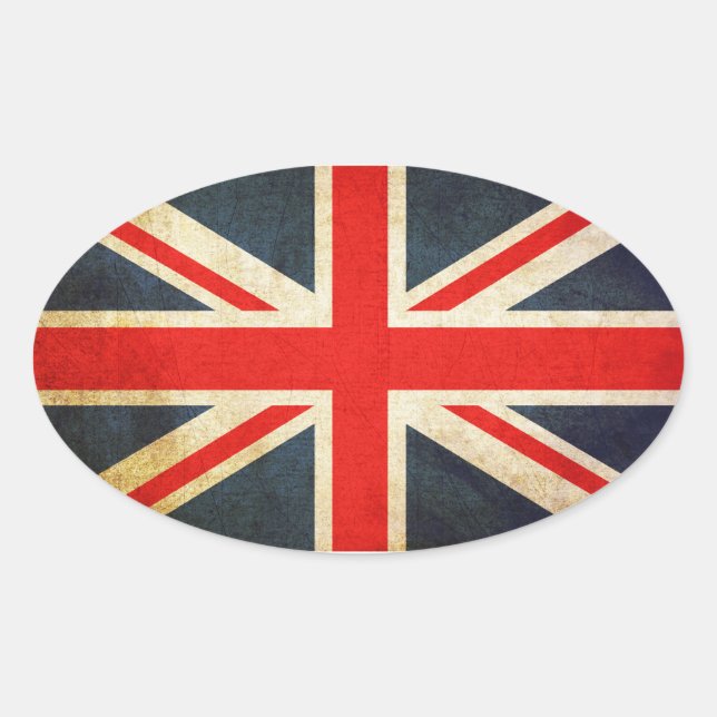 Sticker Ovale Flag de Grunge (Devant)