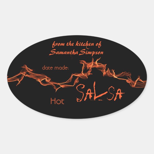 Sticker Ovale Flames Canning Personnalisé (Devant)