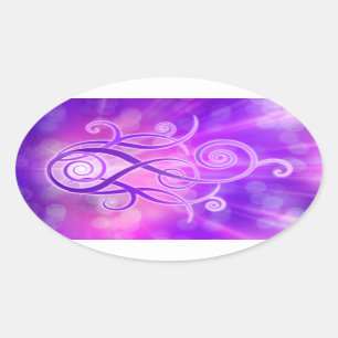 Sticker Ovale Flamme violette/feu violet