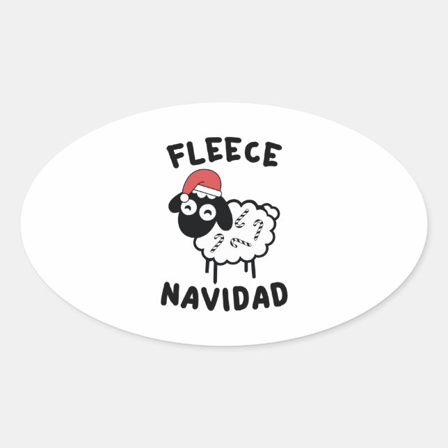 Sticker Ovale Fleece Navidad (Devant)
