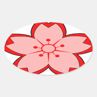 Sticker Ovale Fleur de cerisier japonaise