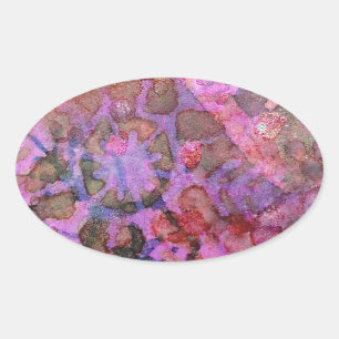 Sticker Ovale Flocon de neige Abstrait