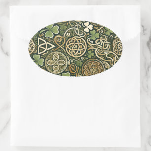 Sticker Ovale Floraison Celtique