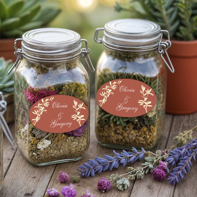 Sticker Ovale Floral Rustique intemporel (Créateur téléchargé)