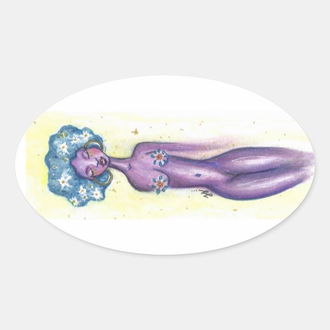 Sticker Ovale flower (Devant)